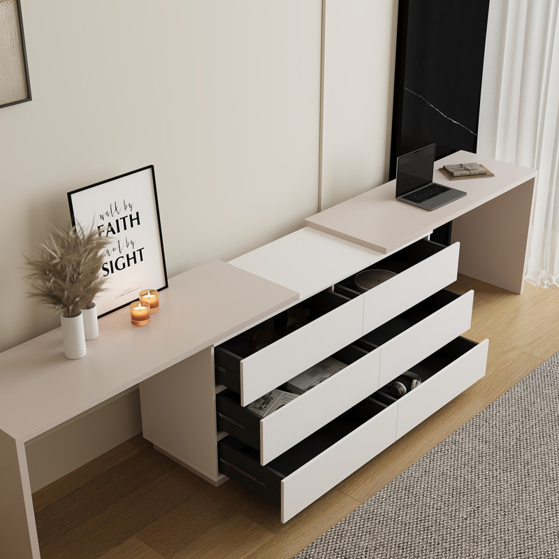 Jerymiah Modern Home Office Expandable Dresser Desk